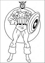 coloriage captain america poings sur les hanches